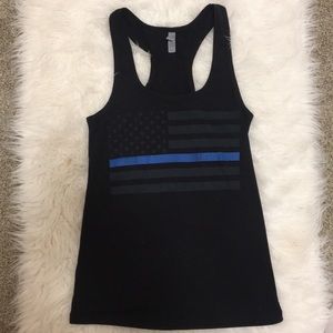 Classic Thin Blue Line American Flag Women's Tank